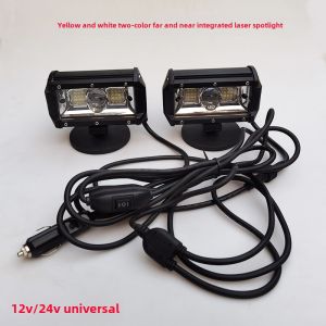 Car Spotlight Yellow White Light Two-Color Strong Magnetic Base Strip Light Off-Road Vehicle Top Light Restoration 12V 24V Super Bright LED