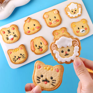 Fun Handmade Floral Frosting Animal Biscuits Independent Packaging Cheese Milk Flavor Childrens Reward Snacks Durable Cookies