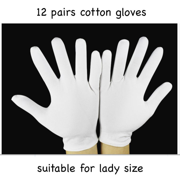 12 pairs cotton white glove etiquette party antique Luxury brands shop