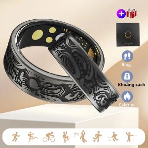 Nhẫn Thông Minh Dành Cho Nam Và Nữ Với Chức Năng Theo Dõi Nhịp Tim & Oxy Trong Máu Nhiều Chế Độ Thể Thao Tương Thích Với Android Và iOS Thiết Bị Theo Dõi Hoạt Động