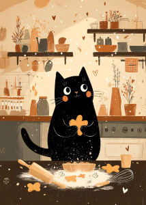 KAYOU | 5D DIY Diamond Painting Kit Black Cat Christmas Retro Artwork Full Drill Rhinestone Mosaic Craft Kit for Home Decor Gift
