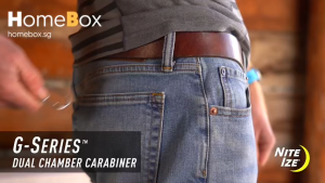 HomeBox 🇸🇬 Nite Ize G-Series Dual Chamber Carabiner Size in Black | Silver