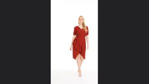 Krizia Wrap Frill Hem Midi Dress