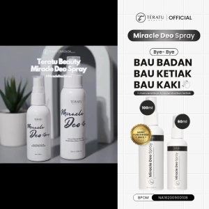 TERATU BEAUTY (Spray) Miracle Deo Spray Deodorant (BPOM Certified) - Praktis &amp; Aman, Menghilangkan Bau Ketiak &amp; Badan, Memutihkan Ketiak - Dengan Ekstrak Bunga Mawar