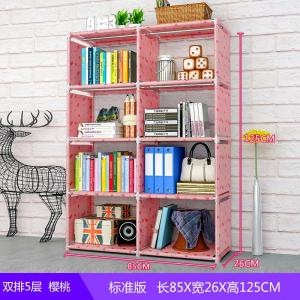 Simple Floor-standing Bookshelf Student Bedroom Living Room Small Library Childrens Storage Cabinet Metal L-shaped Bookcase