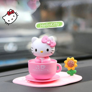 Kawaii HelloKitty Solar Car Ornament Home Decoration Small Model Suitable for Small Decorations on Room Tabletops