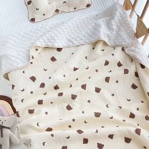 Summer Thin Cotton Baby Blanket Nap Towel Soft Breathable Bath Towel 3D Doudou Velvet Kids Quilt