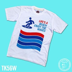 อยืดคอกลมแขนสั้น ผ้าTK พิมพ์ระบบ Sublimation นุ่ม สวมใส่ สบาย ระบายอากาศไม่ร้อน ( รหัสสินค้า TK 56 )