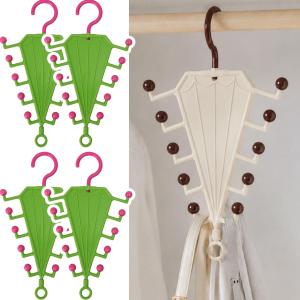 2Pcs Double-Sided V-Shaped Hanger For Home Use 360-Degree Rotation 10 Hooks Multi-Purpose Hanger Dormitory Hook Storage Rack