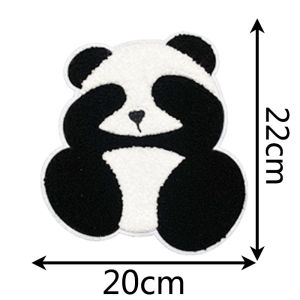 Large Size Embroidered Cartoon Panda Patch Fabric Sticker for Clothes Sweaters down Jackets Hole Repair Decorative Adhesive