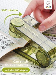 XUEDELE | 360 Degree Rotatable Transparent Portable Student Mini Stapler