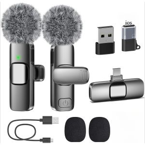 Wireless Lavalier Microphone for Android Mini Lapel Lav Mic with Noise Reduction For Vlog YouTube Audio Video Recording