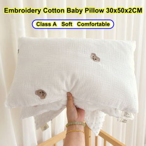 หมอนป้องกันเด็กลายการ์ตูนผ้าตาข่ายผ้าฝ้ายเด็กหญิงเด็กชายถอดได้เบาะนอนนิ่มขนาด30*50ซม.