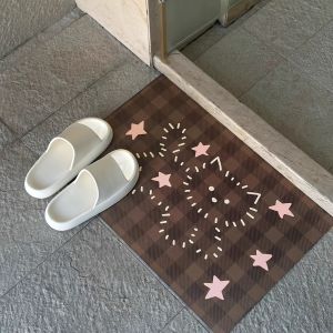 VIKAMA Thảm Lót Sàn Phòng Tắm Chống Trượt Hình Mèo Dễ Thương Thảm Lót Cửa Chống Thấm Nước Chống Mài Mòn Thảm Lót Chân Bằng Cotton Phong Cách Hiện Đại Để Thoát Nước Nhà Bếp