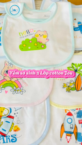 Set 3 Yếm dán sơ sinh 2 lớp cotton JOU cho bé trai bé gái 0-12M - JOU YC 02