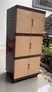 LEMARI PLASTIK VIRUS KINGDOM 4 SUSUN LEMARI PAKAIAN MINIMALIS CABINET SERBAGUNA - CREAM
