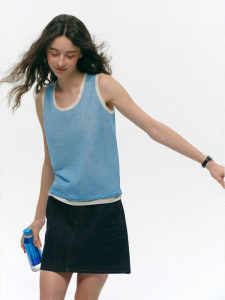 SHEITAOZI | Breathable Slim-Fit Loose Double-Layered Color-Block Tank Top for Summer