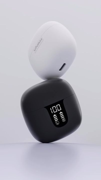 VIVAN  [สินค้าใหม่] รุ่น GT2S หูฟังบลูทูธ จอ LED เสียงเบสแน่น ลดเสียงรบกวน บลูทูธ 5.4 หูฟังกึ่งอินเอีย ไม่เจ็บหู แบตอึด