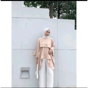 Kaftan Zelin Airflow Crinkle Polos//Atasan Kaftan//Atasan Wanita//Atasan Kondangan/Atasan trendy pesta