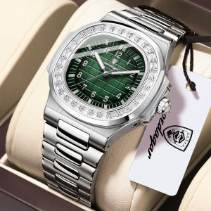 POEDAGAR | POEDAGAR Fashion Square Men Watch Waterproof Luminous Date Luxury Quartz Male Clock Stainless Steel Business Mens Watches Reloj