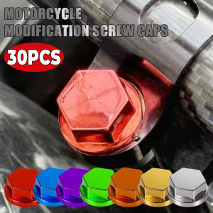 30pcs Motorcycle Modification Colored Screw Nut Bolt Caps Cover Decoration Screw Cap Cover Set Modification Accessories