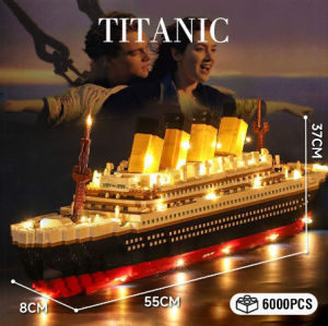 Leiao UT【🔥REDAY 🔥】6000PCS/1878PCS Anak-anak Titanic Mainan/3598PCS ParisEiffel Model Boat Mini Bricks 508 PCS SWAT/651PCS Warship Block DIY Assemble Building Blocks Kapal Model