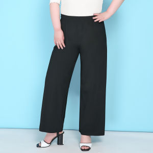 plus Size High Waist Wide Leg Pants Ice Silk Thin Summer Long Straight Cut Loose Womens Trousers Comfortable Flexible Nylon