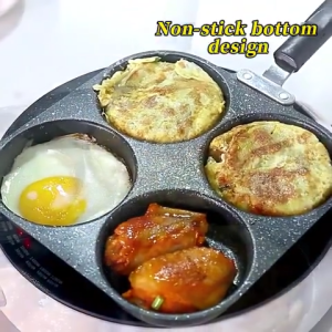 【VIDKHSY Store】4-Hole Non-Stick Frying Pan | Multifunctional Breakfast Maker Frying Pot Cook For Burgers Eggs Ham & Pancakes