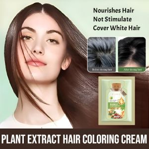 Plant Extract Hair Coloring Cream Home Gentle Bubble Hair Dye Shampoo Cover White Hair Long-Lasting Moisturizing