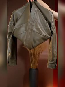 Pierre Cardin | Leather Jacket Sheepskin Mens Casual Workwear Turn-Down Collar High-End