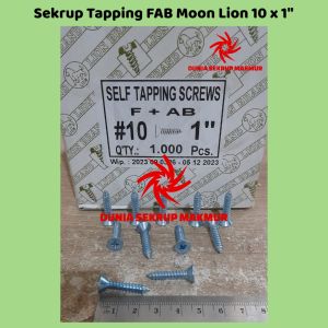(50 pcs) Sekrup FAB #10x1" / Skrup Tapping Kepala Rata 2.5CM