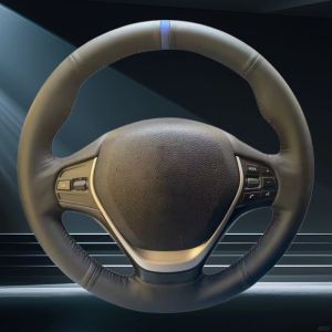 Car Accessories Hand Stitched Black Wear Resistant Microfiber Leather F31 F34 F20 F21 F22 F23 Steering Wheel Cover For BMW F30