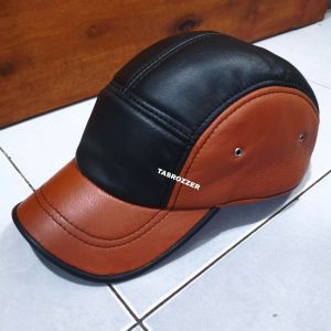 Topi pria kulit domba model baseball
