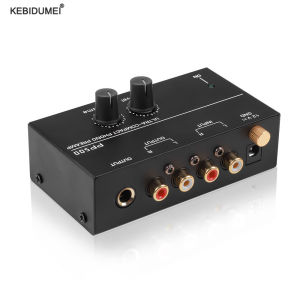 Kebidumei | Ultra-compact Phono Preamp Pre Amp Preamplifier with Level Volume Control 2xRCA Input 2xRCA Output 1/4" TRS Output Interface