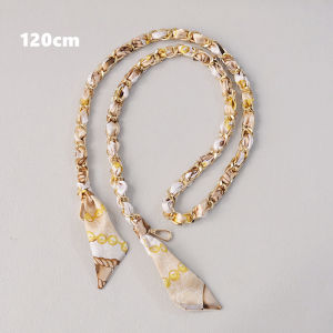 New Fashion Spring Woman Handbag Accessory Chains Detachable Long Cross body Print Cute Silk Strap Women Boutique Chain Bag Handles