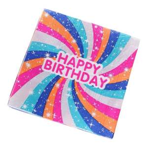 Party Napkin / Serviette (Paper) - Colour Birthday Print [NSP024]