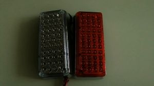 12V Red-White Ambulance Body Blinkers 3"x7" Emergency Vehicle Lights