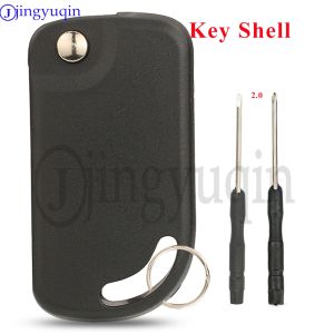 Jingyuqin Flip Folding Car Remote Key Shell For WW Volkswagen Audi For Brazil Mark Transponder Case with HU66 Blade Replacement
