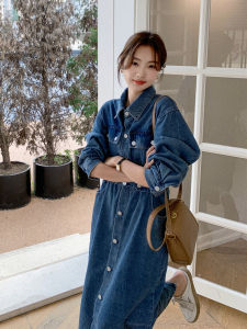 ชุดเดรสยาวผู้หญิงสไตล์ย้อนยุคสไตล์ฮ่องกง ฤดูใบไม้ร่วง 2025 ชุดเดรสยาวสไตล์ฝรั่งเศส ดีไซน์ใหม่ ชุดเดรสยาวลำลอง