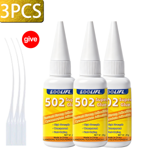 LOOLIFL | LOOLIFL 502 Multi-Purpose super glue cyanoacrylate Adhesive Instant Fast Drying High Strength Glass DIY Metal Bond Liquid Tool
