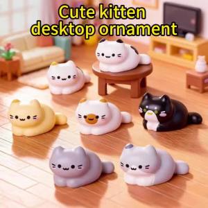 8Pcs Cute Cat Figurine Miniature DIY Decor Lovely Kitten Ornament Home Desk Car Dashboard Micro Landscape Mini Crafts Decoration