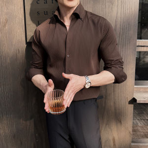 Lexiao | Spring Slim Fit Business Formal Stripe Shirt