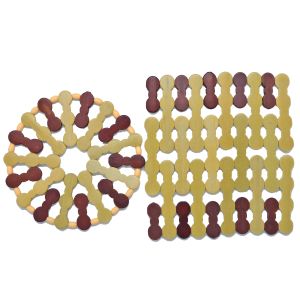 Foldable round Square Bamboo Coasters Anti-Slip Heat Resistant Bowl Plate Cup Coasters Dining Mat Xiangwei