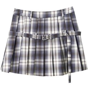 SOLWEIGE | SOLWEIGE Original Retro Style Visual Displacement Design Double Layered Waist Elegant Half Skirt For Women Summer Polyester Fiber