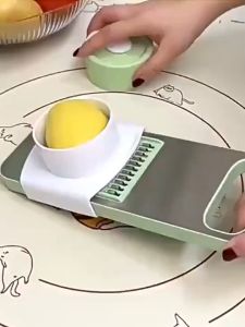 LMETJMA 6 in 1 Vegetable Slicer Mandoline Vegetable Slicer with 6 Interchangeable Blades Veggie Slicer Julienne Shredder JT105