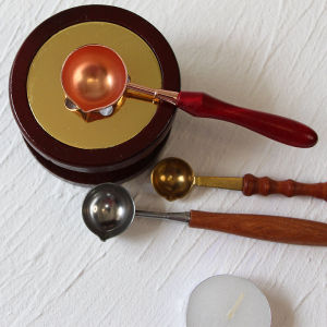 Wax Seal Small Melting Pot Set Melting Sealing Wax Special Tool Fire Paint Melting Pot Candle Holder Fire Paint Spoon
