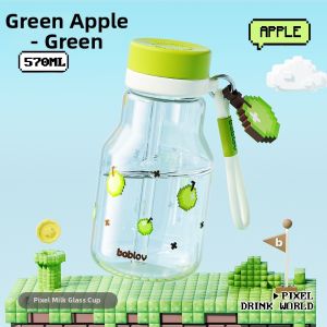 Bablov | Aesthetic Straw Glass Tumbler High Temperature Resistant Portable Cute Summer