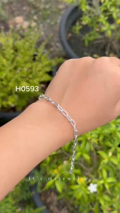 สร้อยข้อมือเงินแท้92.5% ลายโซ่ หน้ากว้าง 4.0mm. หนัก 2 สลึงตัน(เนื้อเงินแท้)