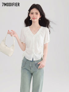 7.Modifier | Áo Blouse Ngắn Dễ Thương Tay Bồng Có Dây Điều Chỉnh