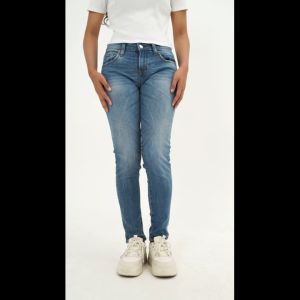 3Second Celana Jeans Skinny Panjang Wanita Wash Denim Shawty OL-011124